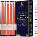 Vibrant Orange 10 Inch Taper Candles - Pack of 12 Premium Unscented, Dripless & Smokeless Hand-Dipped Candles for Birthday, Wedding or Dinner Decorations and Formal Candlelighting
