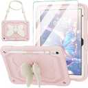 ACEMO iPad 10th Generation Case 10.9 inch/iPad (A16) 11th Generation Case 11 inch with Screen Protector/Shoulder Strap/Pencil Holder/Kickstand Cute Kids Girls Cover for iPad 2022 2025 Pink