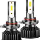 LED Car Headlights With Built-In Driver 6000K Front Headlight White Light 9006 2PC Headlight