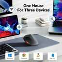 TECKNET Ergonomic Mouse, Wireless Bluetooth Vertical Mouse, 4800 DPI Optical Tracking, 6 Adjustable DPI, Quiet Clicks, 2.4GHz with USB A Receiver, 12 Months Battery, 6 Buttons, Wide Compatibility, Grey
