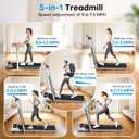 5 in 1 Foldable Treadmill, 7.5 MPH Treadmills for Home with App Compatible, Treadmill with 10% Incline, 3.0HP Brushless Drive, Remote Control and LED Display, 12 HIIT Programs, 400 LBS Capacity