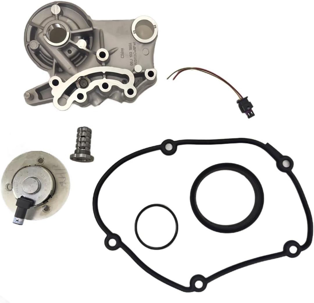 7pcs Camshaft Adjuster Magnet Kit Cam Bridge Bracket with VVT Control Valve 06H103144J 06H109257C 06L109259A Compatible with VW Golf Jetta PashaA3 A4 A5 1.8/2.0T