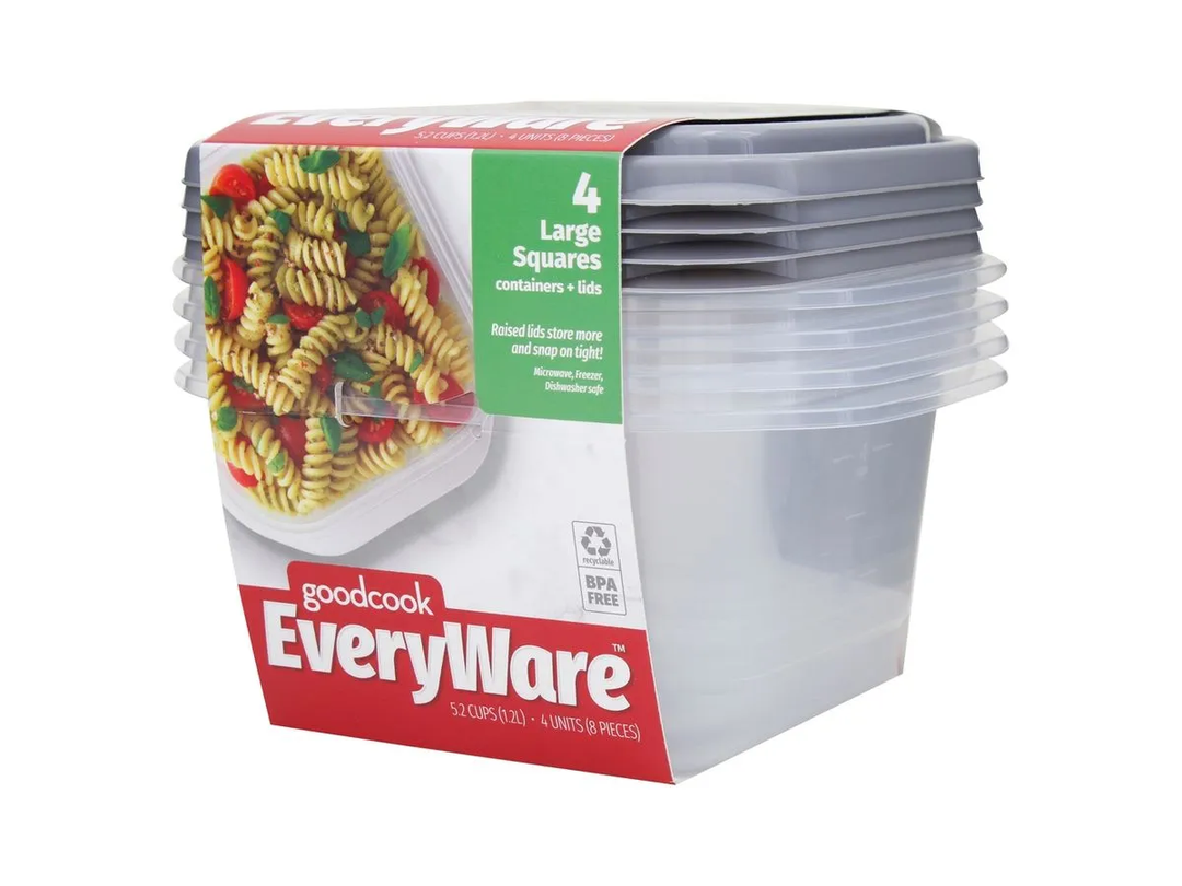 Good Cook 4 Large Square Containers, 3 PACK