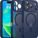Oterkin Magnetic for iPhone 17 Pro Max Case Matte, Full Camera Protection Compatible with MagSafe Frosted Translucent Shockproof Anti-Scratch Slim Fit Case Military Grade Protection (Dark Blue)