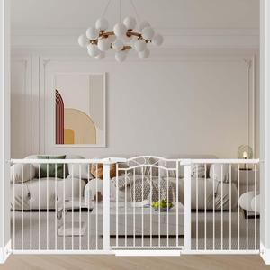 Fairy Baby 81.9"-84.6" Extra Wide Press Mounted Baby Gate Indoor for Kids Or Pets Walk Thru No Drill Long Dog Gates for The House Doorway Child Safety Gate