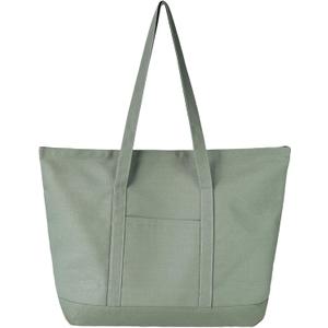 Canvas Tote Bag with External Pocket Extra Large Canvas Tote Bag Heavy Duty Grocery Shopping Bags Weekender Bag (Grey)