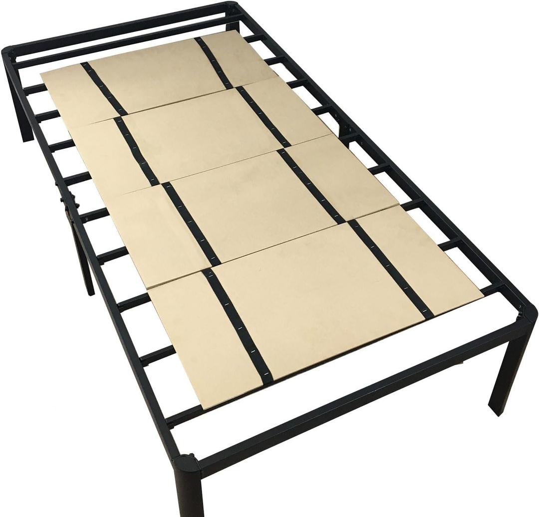 DMI Foldable Box Spring, Bunkie Board, Bed Support Slats for Support to Streamline and Minimize the Bed, No Assembly Needed, Twin Size, 60 x 30,Brown