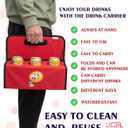 Reusable Drink Carrier - Foldable Coffe Caddy, 6 and 4Cup, Drink Carrier with Handle, Reusable Cup Carriers for Drinks, Drink Holder for Car, Portable Drink Carrier for Delivery, Eco-Friendly