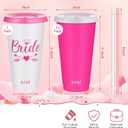 16 Pcs Babe Bachelorette Cups Bachelorette Party Tumbler with Lids and Straws Bridesmaid Cups Bridal Cup Plastic Travel Mug for Wedding Bachelorette Party Supplies Gifts (Rose Pink,24 oz)