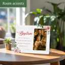 Baptism Gifts Picture Frame for Girls, Christening Gifts, Catholic Baby Gift Wooden Picture Frames (Pink)