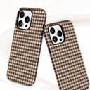 Compatible with MagSafe Plaid Phone Case for iPhone 11 Pro Max, Cute Magnetic Aesthetic Gingham Soft TPU and Hard PC Shockproof Protective Phone Cover for Women Girls-Brown