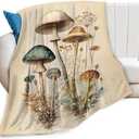 Mushroom Blanket Mushrooms Throw Blankets Plush Cozy Flannel Fleece Ultra Soft Fuzzy Party Blanket Gifts for Girls Women Kids Adult 50"X40"
