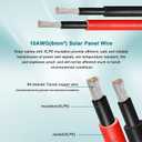 10AWG Solar Wire 6mm, 2 Pack 200FT Red & Black Solar Panel Cable, 84 Strands Tinned Copper, XLPE Insulated Outdoor Wire for PV Systems, Inverter, Battery, RV, Car, Boat Fire & UV Resistant