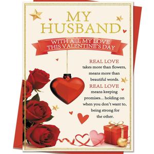 6 x Mcduldu Valentines Day Cards for Husband | Funny Mens Valentines Gifts for Him from Wife