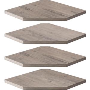 Corner Shelves 4-Pack for Bathroom & Kitchen, Space-Saving Floating Corner Wall Shelf with Easy Installation- Grey (Set of 4)