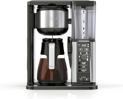 Ninja CM300 Specialty 10-Cup Coffee Maker with 3 Brew Styles for Ground Coffee, Built-in Water Reservoir, Fold-Away Frother & Glass Carafe, Black