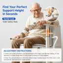 Toilet Safety Rails for Seniors, 350lbs Heavy Duty Toilet Safety Frame & Grab Bars, Triple Stability with 2 Suction Cups & Rear Bar, Adjustable Height & Width Toilet Rail