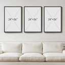 Large Framed Neutral Abstract Wall Art for Living Room, 3 Piece Modern Canvas Prints Paintings Artwork for Walls, Black and Beige Pictures for Living Room Hallway Stair Office Wall Decor 24x36 Inch, 24" W X 36" H X 3pcs