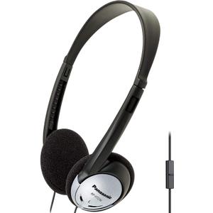 Panasonic Headphones, On-Ear Lightweight Earphones with Microphone and XBS for Extra Bass and Clear, Natural Sound, 3.5mm Jack for Phones and Laptops, Work from Home - RP-HT21M (Black & Silver)