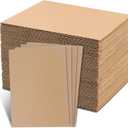 105 Pack Corrugated Cardboard Sheets (11 x 8.5 Inch) - Thick/Thin Sheets for Mailers, Fabric Organizer Boards, Box Dividers, Crafts - Cardboard Paper Inserts (Brown)