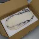 Natural Marble Tray, Coffee Table, Food, Fruit, Paper Cup, Cake Display, Coffee bar, Family Gatherings, Seasonal Holiday Decoration Tray(Viola-oval-11 x5 x0.7)