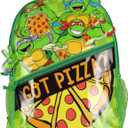 Teenage Mutant Ninja Turtles Backpack TMNT Got Pizza Travel Kids School 3D Book Bag, 17" x 3" x 13"