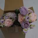 8 Bundles Artificial Peonies Flowers Boho Faux Flowers Arrangements Artificial Centerpiece Spring Bouquet Floral Wedding Decoration for Vase, (Pink, Purple)