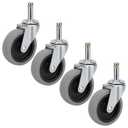 Replacement Casters Compatible with Rubbermaid WaveBrake Mop Bucket: 3 Inch Set of 4 Heavy Duty TPR Weber Grills Shop Vac Replacement Wheels (4 Swivels)