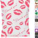 JinRuiKJ Thank You Poly Mailer 6x9 - 100 Pack - Strong Thick Self Adhesive Mailing Bags - Cute Packaging Bags for Small Business - Red Lips Printed