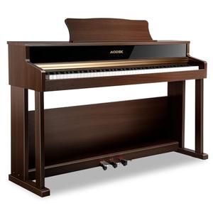 AODSK 88-Key Digital Piano, Heavy Hammered Keyboard, Upright Design, Brown Woodgrain Case, Comes with Headphones & Online Lessons