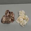 OLESILK Silk Scrunchies Oversized 100% Mulberry: Large for Long Thick Hair, Soft and Smooth for No Damage Hair Care Sleeping, Vintage Fashion (1 Count (Pack of 2), Brown)