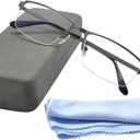 Computer Blue Light Blocking Glasses For Men Computer Gaming Glasses Metal Half Frame Clear Lens Eye Protection