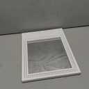 Tirzah 16x12 Inch Wall Mount Beaded Wood Framed Mirror with Shelf and 6 Hooks, White Decorative Entryway Mirror with Storage for Laundry Room, Bathroom, Bedroom