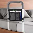 Bed Rail for Elderly,Bed railings for Seniors,Sturdy and Stable, Height Adjustable,Bed Railing for Seniors with Fixing Strap and Storage Pocket,Bed Rails for Elderly Adults Safety,bedrails (Grey)