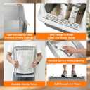 Stainless Steel High Sides Cat Litter Box with Scoop, Open Top Litter Pan for Indoor Cats, Easy to Clean, Reduced Litter Scatter, Medium