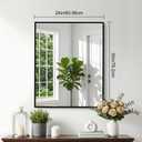 Bathroom Mirror 40x32 Inch, Metal Framed Rectangle Vanity Mirror for Wall