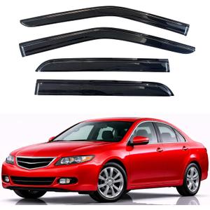 KPY Rain Guards Fit for 2004-2008 Acura TSX, Out-Channel Window Visors Vent Wind Deflectors 4PC, Car Accessories for 04-08 Acura TSX