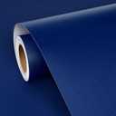 FunStick 15.8"x240" Dark Blue Contact Paper Peel and Stick Wallpaper for Kitchen Cabinet Wallpaper Waterproof Removable Royal Blue Sticky Wall Paper Roll for Bedroom Wall Covering Desk Drawers Shelves