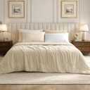 Cozy Bliss Cooling Comforter Queen Size, Cooling Blankets for Hot Sleepers and Night Sweats, Khaki Summer Comforter for Queen Size Bed, Breathable Soft Lightweight Silk Smooth