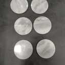 Gusto Nostro White Marble Coasters Set of 6 - Luxury Natural Stone Coasters for Drinks - Genuine Marble Kitchen Accessories, Round Artisanal Stone Coaster for Kitchen Counter, Coffee Table, Home Decor