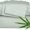King Sheets by Pure Bamboo, Genuine 100% Organic Viscose Derived from Bamboo Bed Sheet Set, Luxuriously Soft & Cooling, Double Stitching, 2 Year Quality Promise (King, Sea Glass)