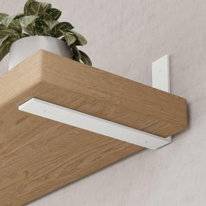 Shelf Bracket, Heavy Duty Floating Shelf Brackets 6-Inch Long, 6-Pack Brackets for Shelves, Matte White Coated L Shape Metal Wall Shelf Support Brackets with 1/5 Inch Thick and 160 lb. Load Capacity