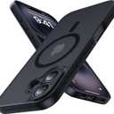 Magnetic for iPhone 16 Case,Upgraded [Full Camera Protection][Compatible with Magsafe][Military Grade Protection] Shockproof Slim Anti-Yellow Translucent Matte Phone Case for iPhone 16,Black