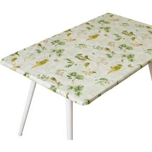 Rectangle Picnic Table Cloth, Elastic Waterproof Fitted Vinyl Tablecloths for 8 Foot Tables, Wipeable Flannel Backed Table Covers for Dining, Camping, Outdoor(Magpie,36"x96")