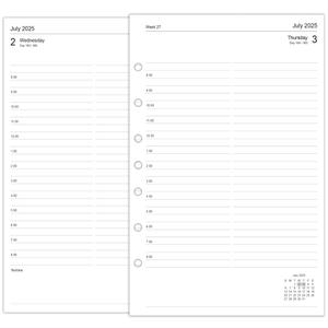 newestor 2025-2026 Daily Planner Refill for Mini Binders, Day on One Page, July 2025 to June 2026, 5-1/2" x 8-1/2", 7 Holes