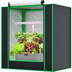 VIVOSUN Small Grow Tent for Aerogarden, Hydroponics Growing System, 20”x14”x21” Highly Reflective Mylar Indoor Grow Tent with Sealed Bottom Design, Ventilation Window and Cable Hole Port