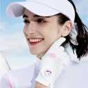 FINGER TEN Womens Leather Golf Glove with Ball Marker Ladies Gloves Left Right Handed Golfer Extra Grip 1 Pack, Left Right Hand Pink Fit Woman Girl, Size Small Medium Large XL