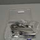 BBTO 100 Pcs Silverware Set for 33 Stainless Steel Flatware kit Mirror Polished Kitchen Utensils Cutlery Set with Square Edge Include 33 Spoon and Knife 34 Fork Tableware for Home, Dishwasher Safe