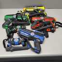 Laser Tag Set for Kids, Teens & Adults - 4 Blasters + 4 Vest Sensors with 4 Multi-Game Modes - Fun Ideas Age 8+ Year Old Toys - Includes Accessories - Boys & Girls Outdoor Teenage Group Activities (4 Player Pro Set (Battery Operated))