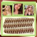 KEYYOU Brown Flaunt Lash Clusters Kit - Flora Volume D Curl Manga 8-16mm Spikes Lash Extension Kit Includes Bonus Bunny Black Lashes with Bond and Seal, Remover & Applicator for DIY at Home(CoCoa03)